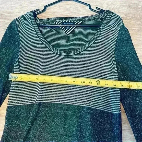 TOMMY  HILFIGER KNIT CREPE GREY DRESS SIZE LARGE - Picture 9 of 10